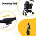 i.Pet Pet Stroller Pram Dog Cat Carrier Cage Large Travel Pushchair Foldable 4 Wheels