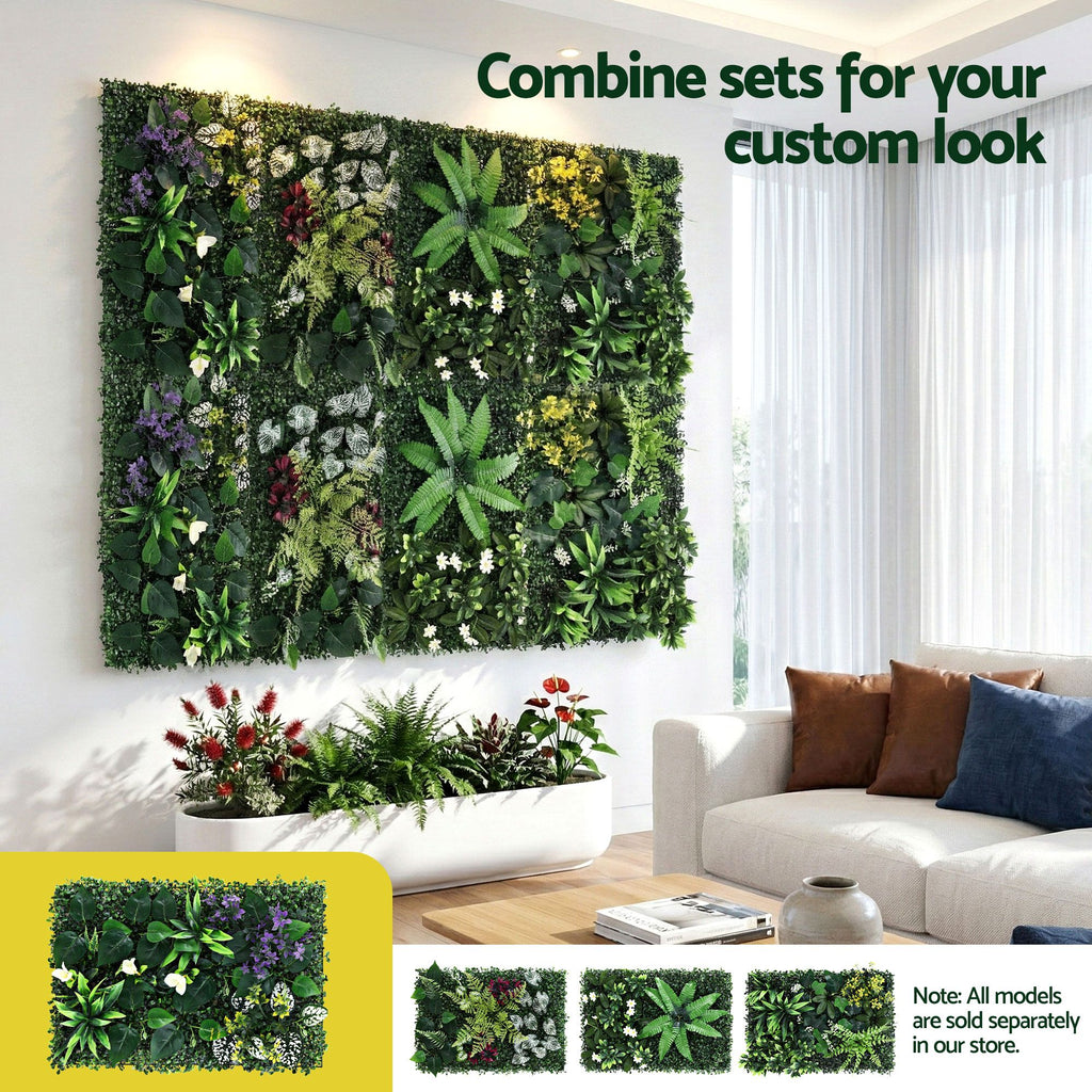 Gardeon 4PCS Artificial Plant Wall Panels 40X60CM Boxwood Panel Hedge Grass Backdrop Backyard Green Decor