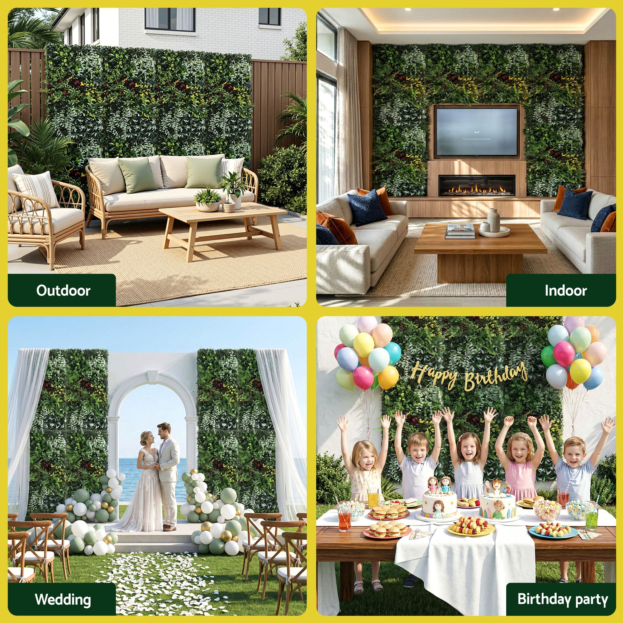 Gardeon Artificial Plant Wall Panels 50X100CM Boxwood Panel Hedge Grass Backdrop Backyard Green Decor