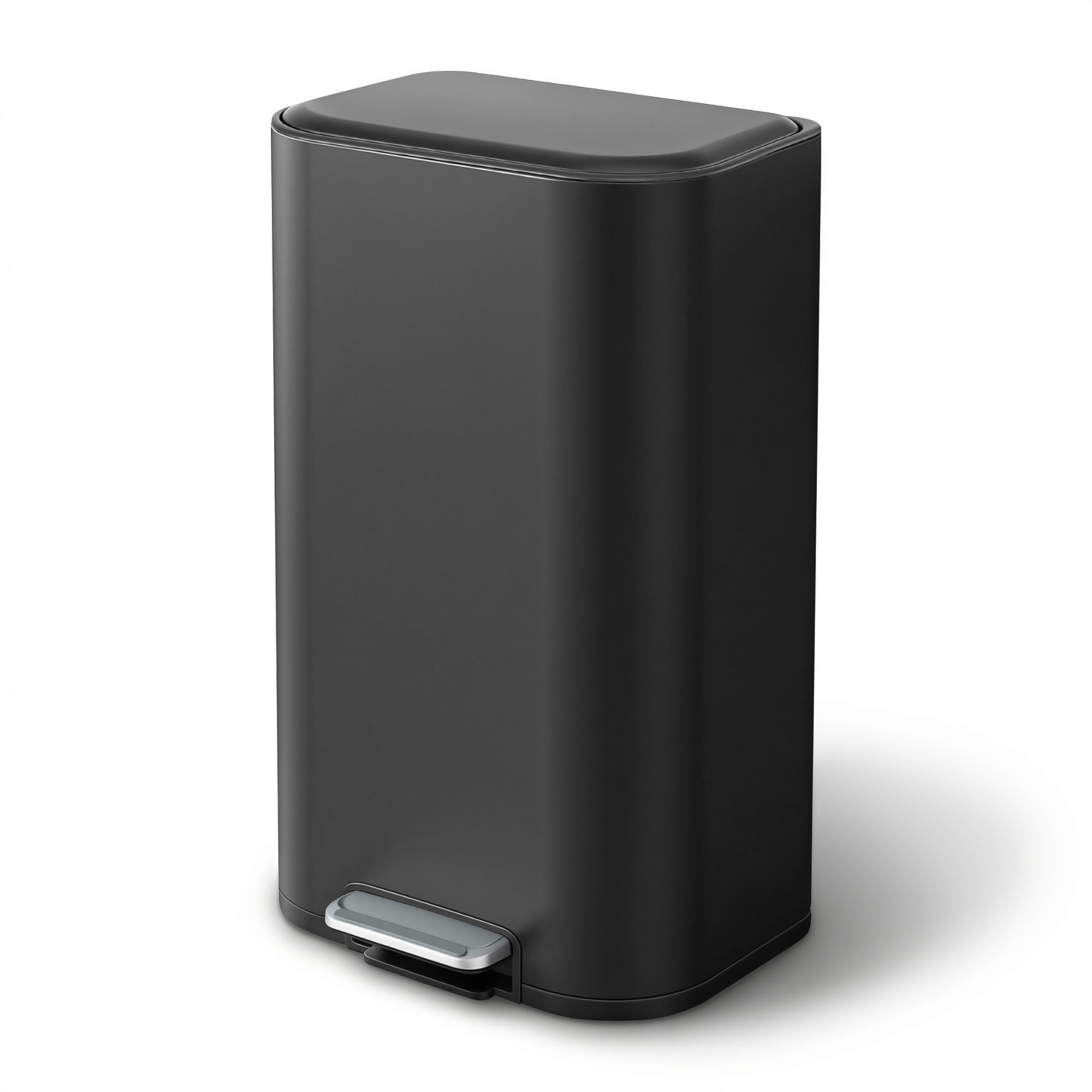 40L Pedal Bins Rubbish Bin Steel with Soft Close Lid, Black