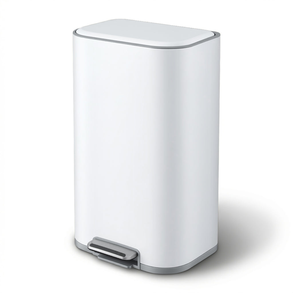 40L Pedal Bins Rubbish Bin, White