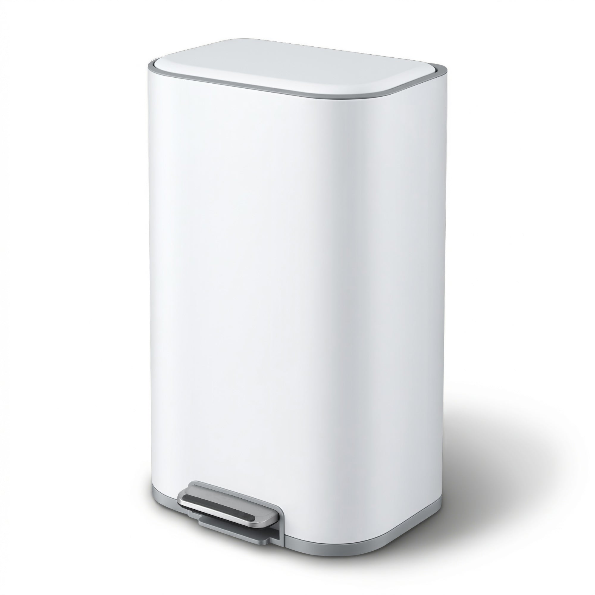 40L Pedal Bins Rubbish Bin, White