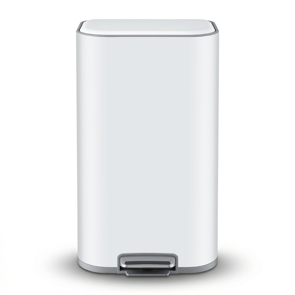 40L Pedal Bins Rubbish Bin, White
