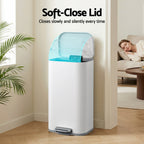 40L Pedal Bins Rubbish Bin, White