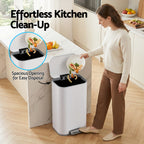 40L Pedal Bins Rubbish Bin, White
