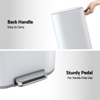 40L Pedal Bins Rubbish Bin, White