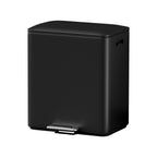 Pedal Bins Rubbish Bin Dual Compartment 40L Black