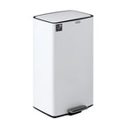 Pedal Bins Rubbish Bin Waste Recycle Dustbins Kitchen Trash Can 40L White