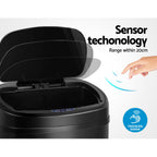 58L Motion Sensor Bin Rubbish Automatic Black