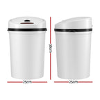 Sensor Bin Motion Rubbish Bins Kitchen Automatic White 9L