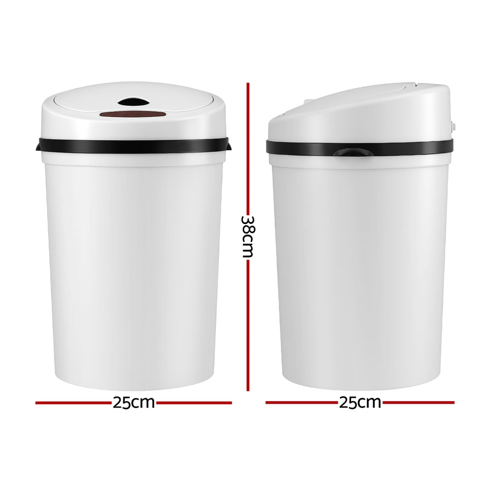 Sensor Bin Motion Rubbish Bins Kitchen Automatic White 9L