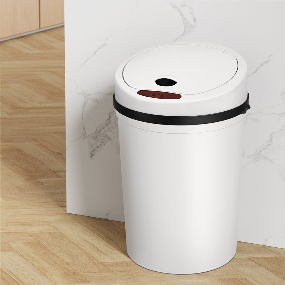 Sensor Bin Motion Rubbish Bins Kitchen Automatic White 9L
