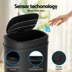 50L Sensor Bin Motion Rubbish Automatic Black