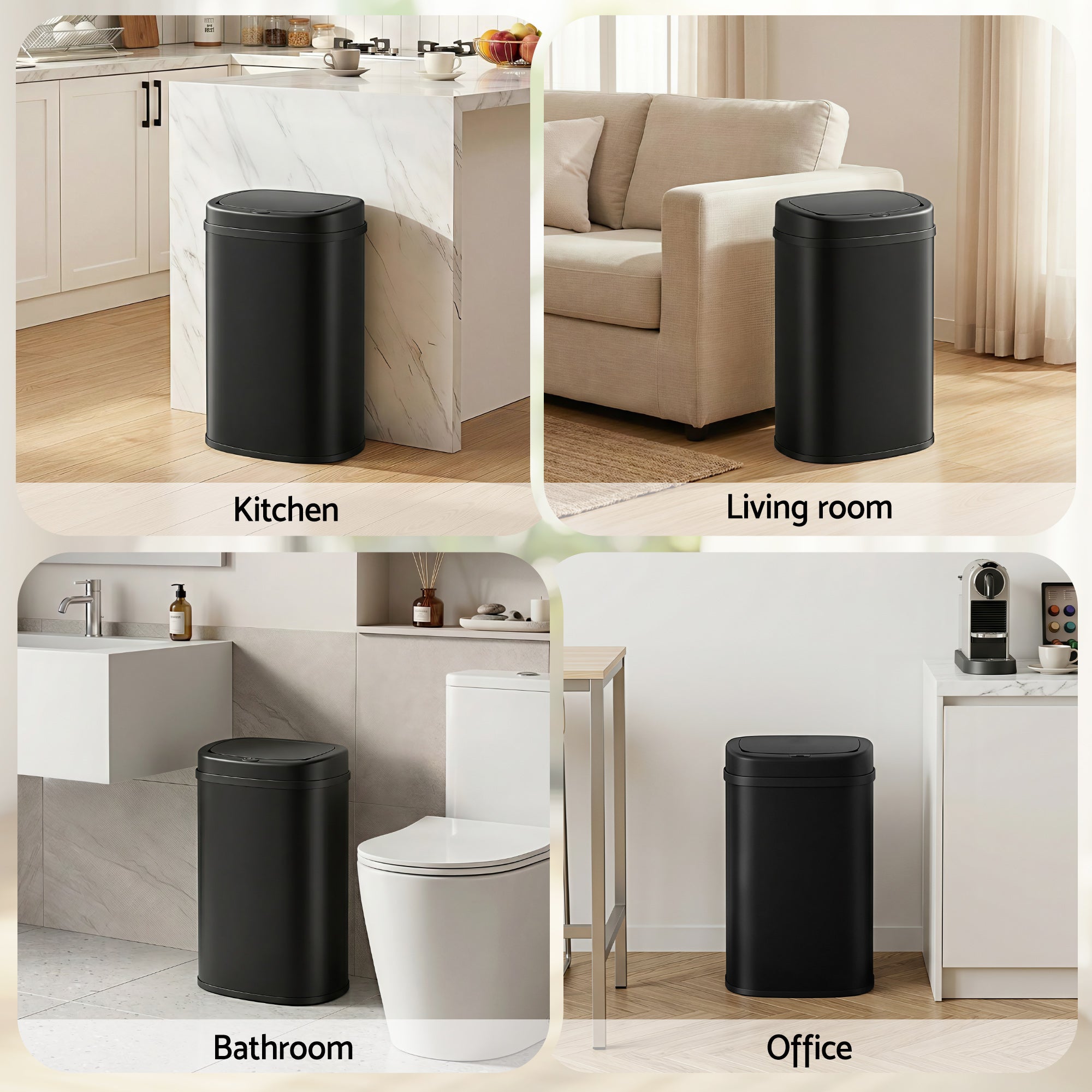 50L Sensor Bin Motion Rubbish Automatic Black