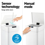 50L Sensor Bin Motion Rubbish Bin White