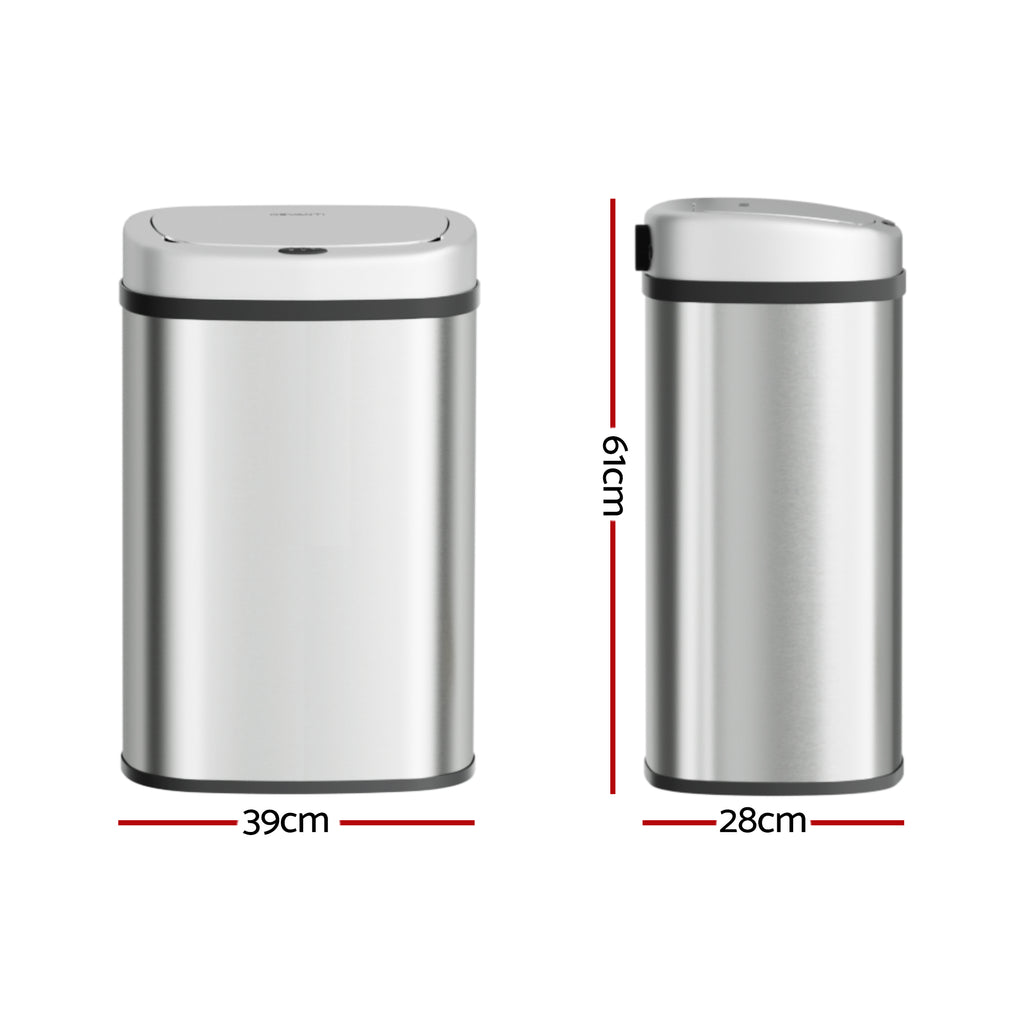 50L Sensor Bin Motion Rubbish Automatic Silver