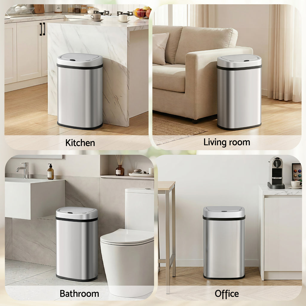 50L Sensor Bin Motion Rubbish Automatic Silver