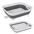 Collapsible Dish Rack with Utensil Section Space-Saving Drying Rack for Compact Kitchens & Camping