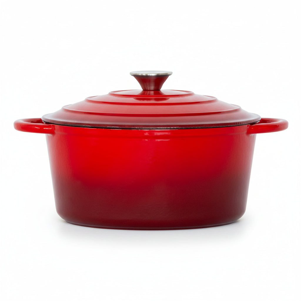 26cm Enamelled Cast Iron French Oven Casserole (4.7L) - Red