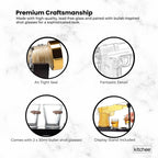 225mL Whisky or Wine Decanter Glass Pistol Set - 2 Shot Glasses + Wooden Stand