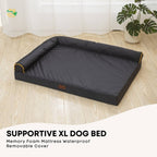 Supportive Dog Bed XL Grey - Egg Crate Foam Waterproof Mattress