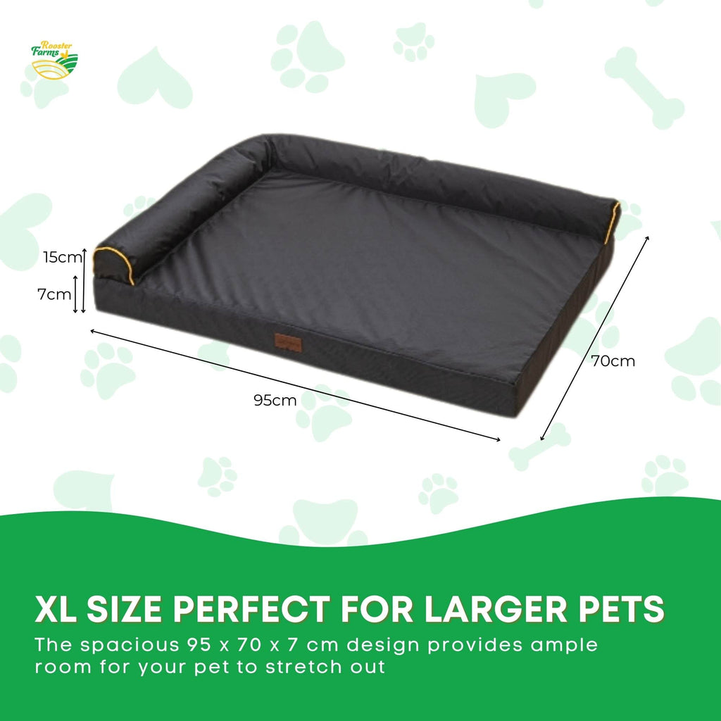 Supportive Dog Bed XL Grey - Egg Crate Foam Waterproof Mattress