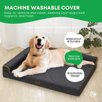 Supportive Dog Bed XL Grey - Egg Crate Foam Waterproof Mattress
