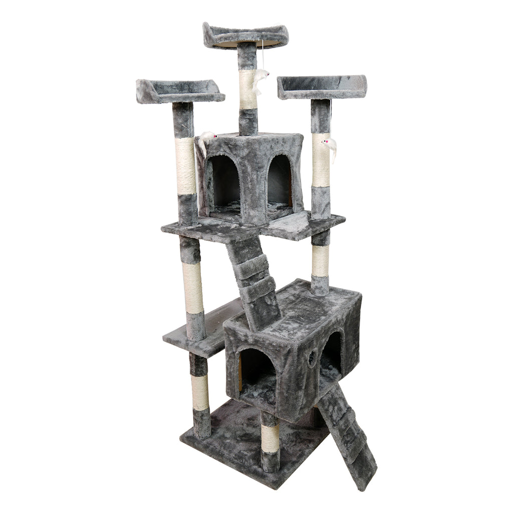 170cm Cat Tree Scratching Post - Silver Grey