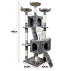 170cm Cat Tree Scratching Post - Silver Grey