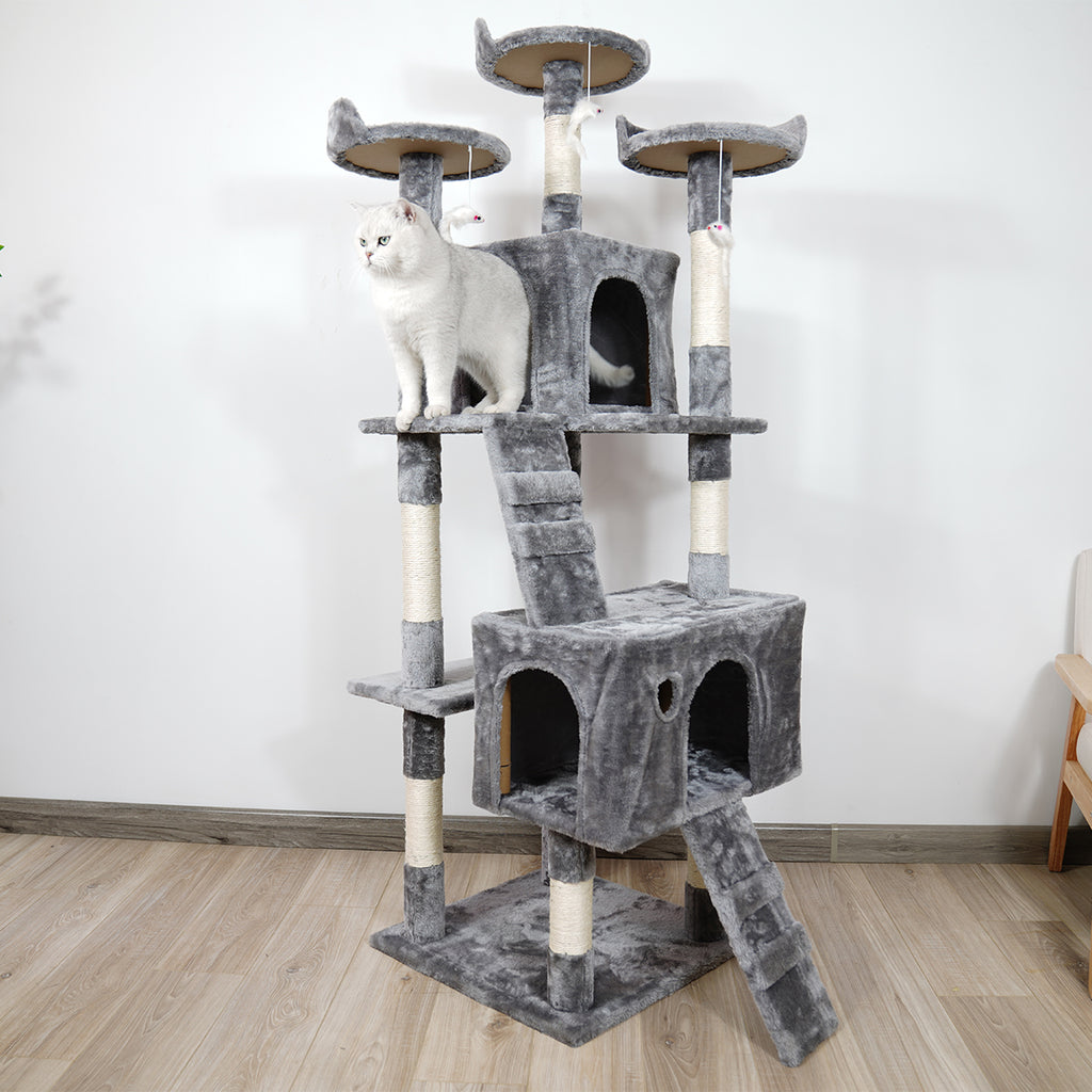 170cm Cat Tree Scratching Post - Silver Grey