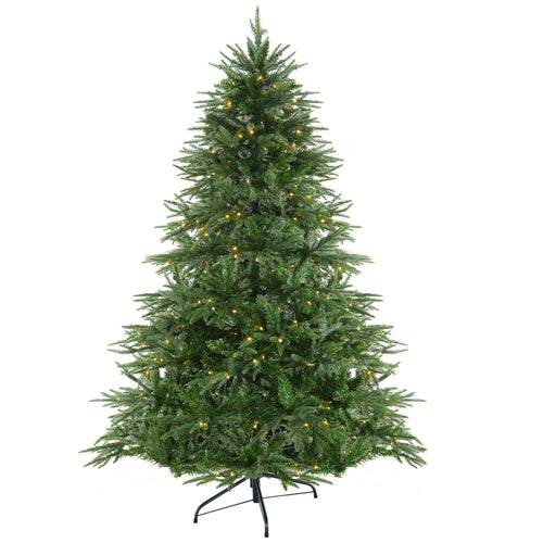 1.2m pre-lit artificial Christmas tree with dense green needles and warm yellow LEDs
