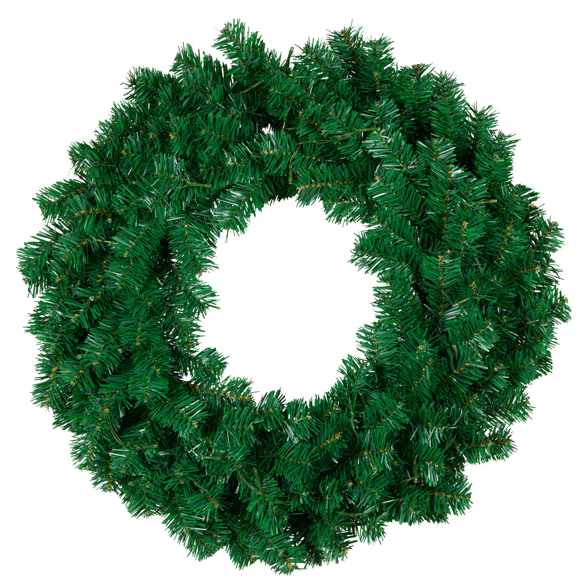 Green pre-lit Christmas wreath ring with warm white LED lights
