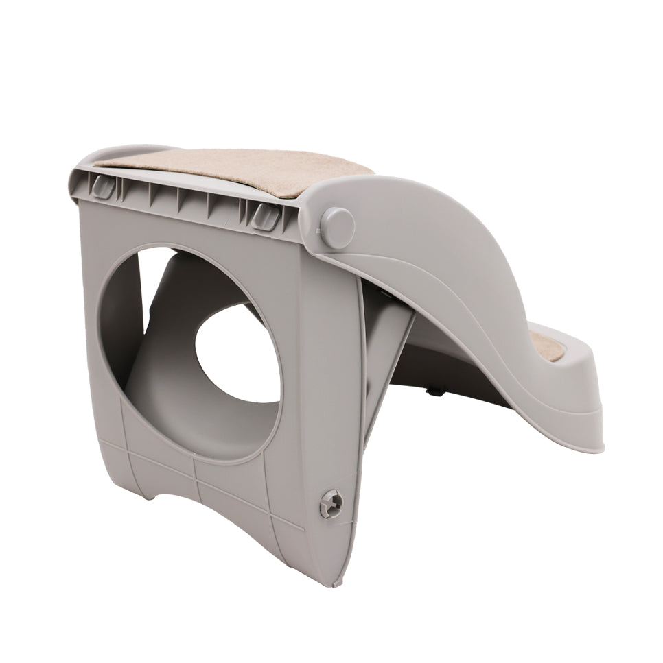 Furtastic Foldable Pet Stairs In Grey - 38cm Dog Ladder