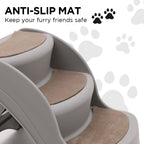 Furtastic Foldable Pet Stairs In Grey - 38cm Dog Ladder