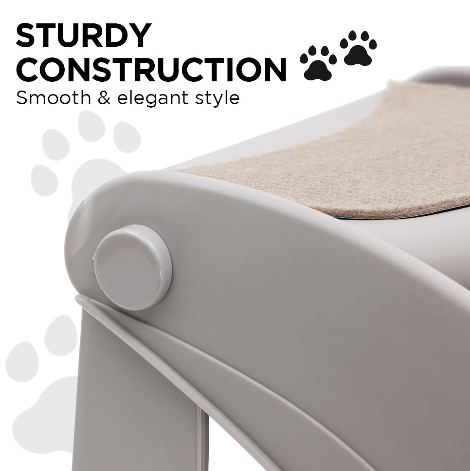 Furtastic Foldable Pet Stairs In Grey - 38cm Dog Ladder