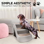 Furtastic Foldable Pet Stairs In Grey - 38cm Dog Ladder
