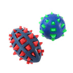 2 x Large Rubber Spike Football Chew Toy