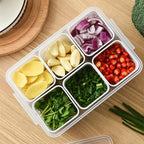 Convenient Crisper Box with Lid Storage Compartment Organizer for Vegetables