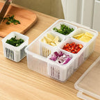 Convenient Crisper Box with Lid Storage Compartment Organizer for Vegetables