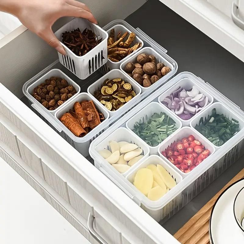 Convenient Crisper Box with Lid Storage Compartment Organizer for Vegetables