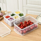 Convenient Crisper Box with Lid Storage Compartment Organizer for Vegetables