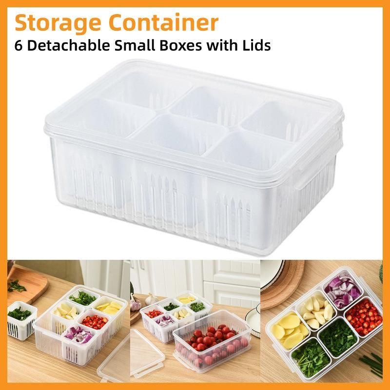 Convenient Crisper Box with Lid Storage Compartment Organizer for Vegetables