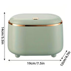 Small Desktop Trash Can Oval Pop Up Lid Rubbish Bin - Green