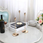 Set of 3 Decorative Candlestick Holder Candle Stand for Wedding / Dinner / Party - Gold