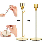 Set of 3 Decorative Candlestick Holder Candle Stand for Wedding / Dinner / Party - Gold
