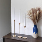Set of 3 Decorative Candlestick Holder Candle Stand for Wedding / Dinner / Party - Gold