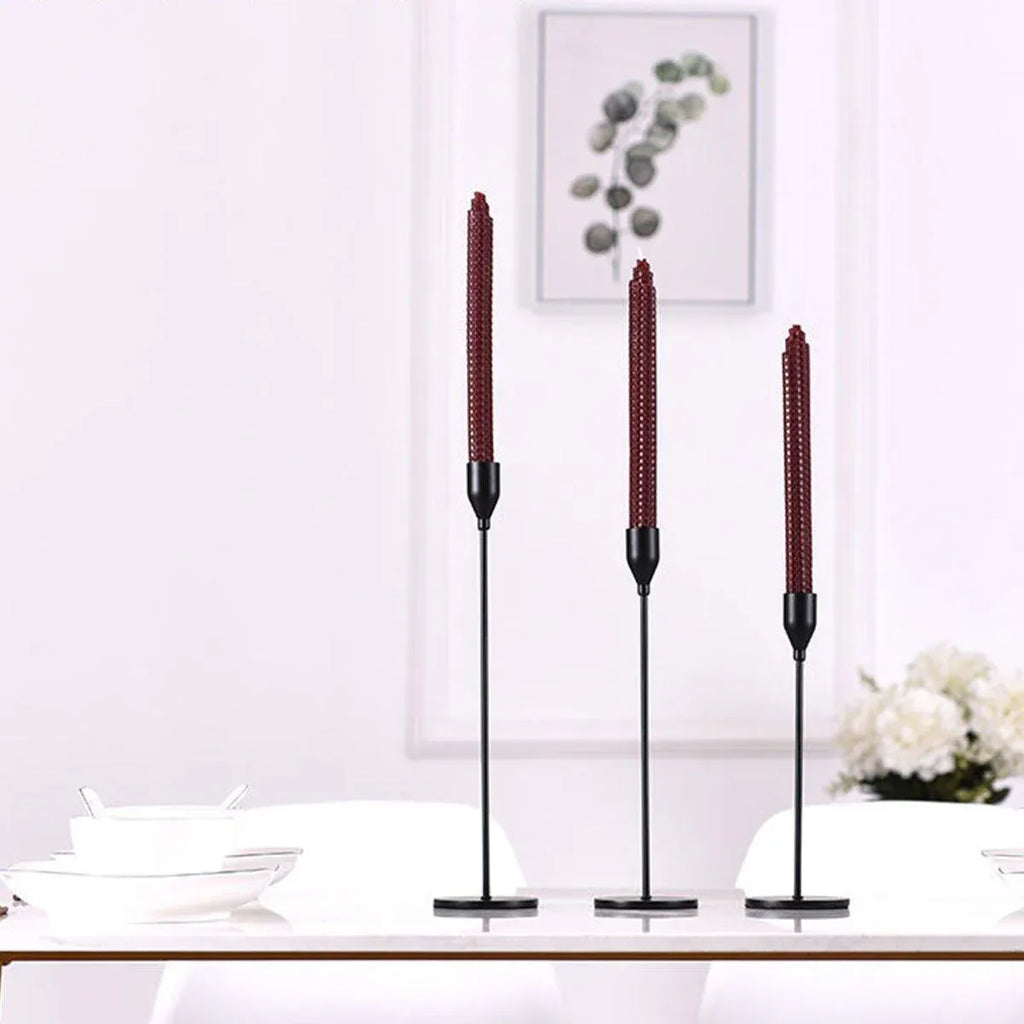 Set of 3 Decorative Candlestick Holder Candle Stand for Wedding / Dinner / Party - Gold