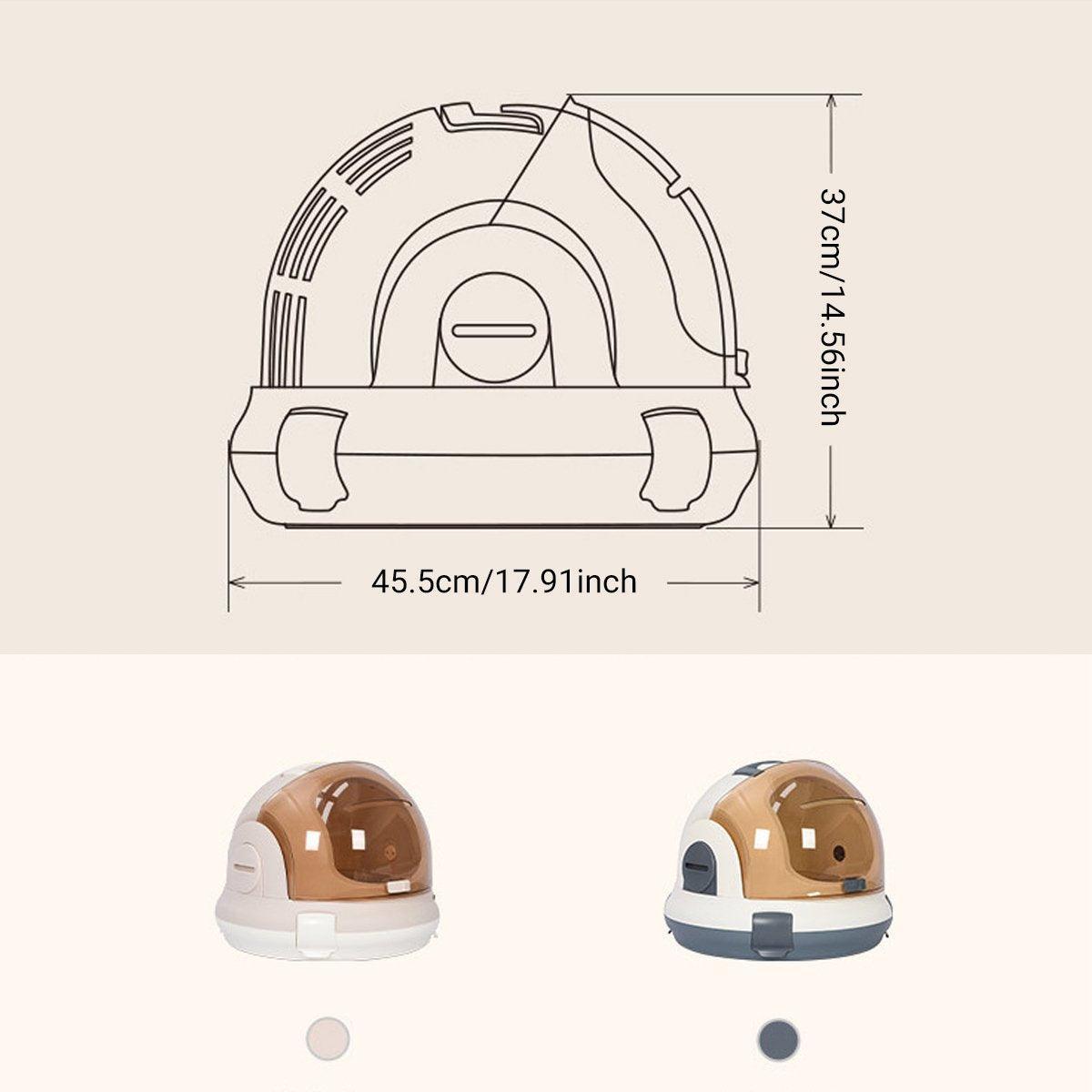 Portable Cat Carrier Space Capsule Large Capacity Aviation Travel Kitty Basket - Champagne