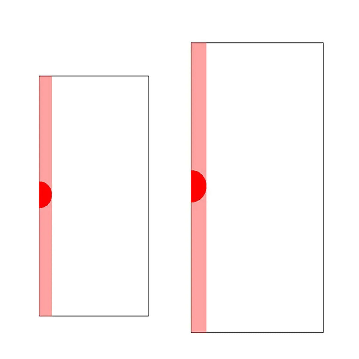 Two-panel packaging insert for disposable cat litter bags with red stripe accents