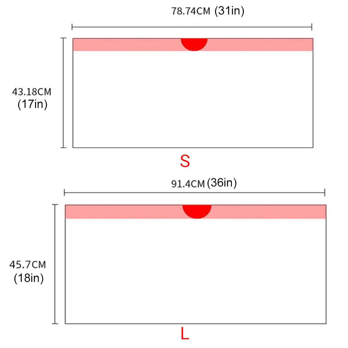 Size guide for disposable cat litter bags, showing S and L length options